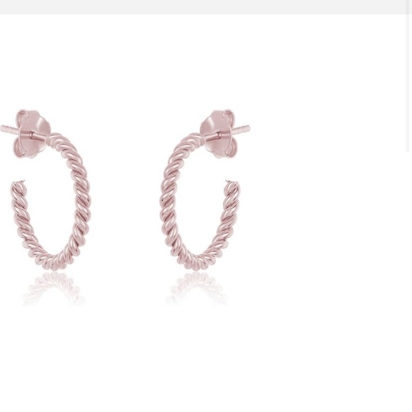 NIB 14k Rose Gold & Sterling Silver Earrings - Picture 1 of 4